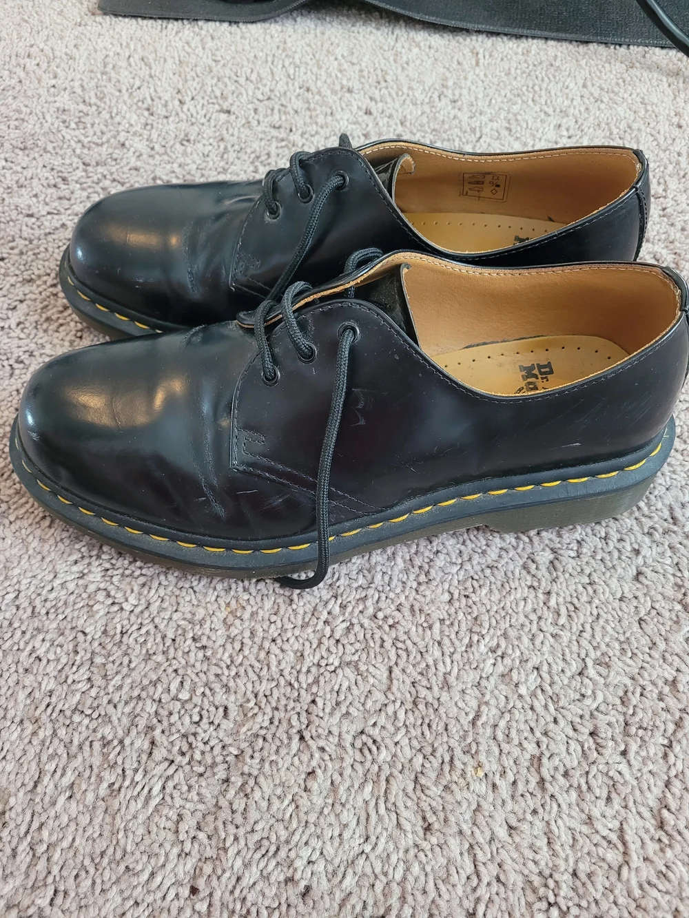 Dr. Martens Men's Black 3-Eye Classic Leather Shoes